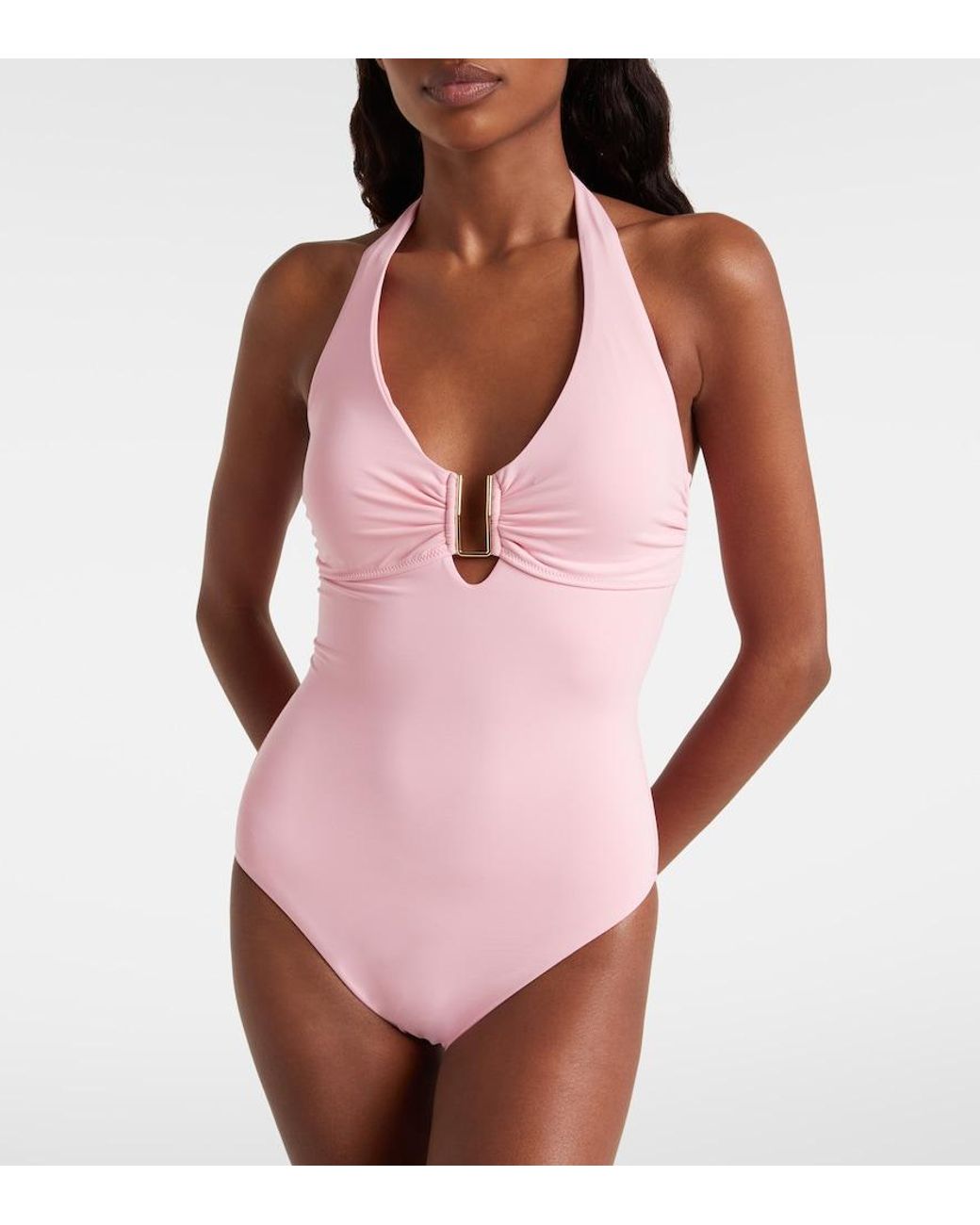 Melissa Odabash Pink Tampa Halterneck Swimsuit