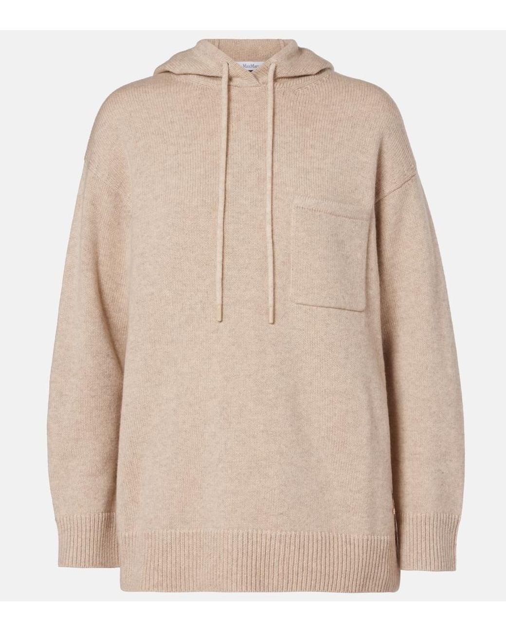 Max Mara Natural Liana Wool And Cashmere Hoodie