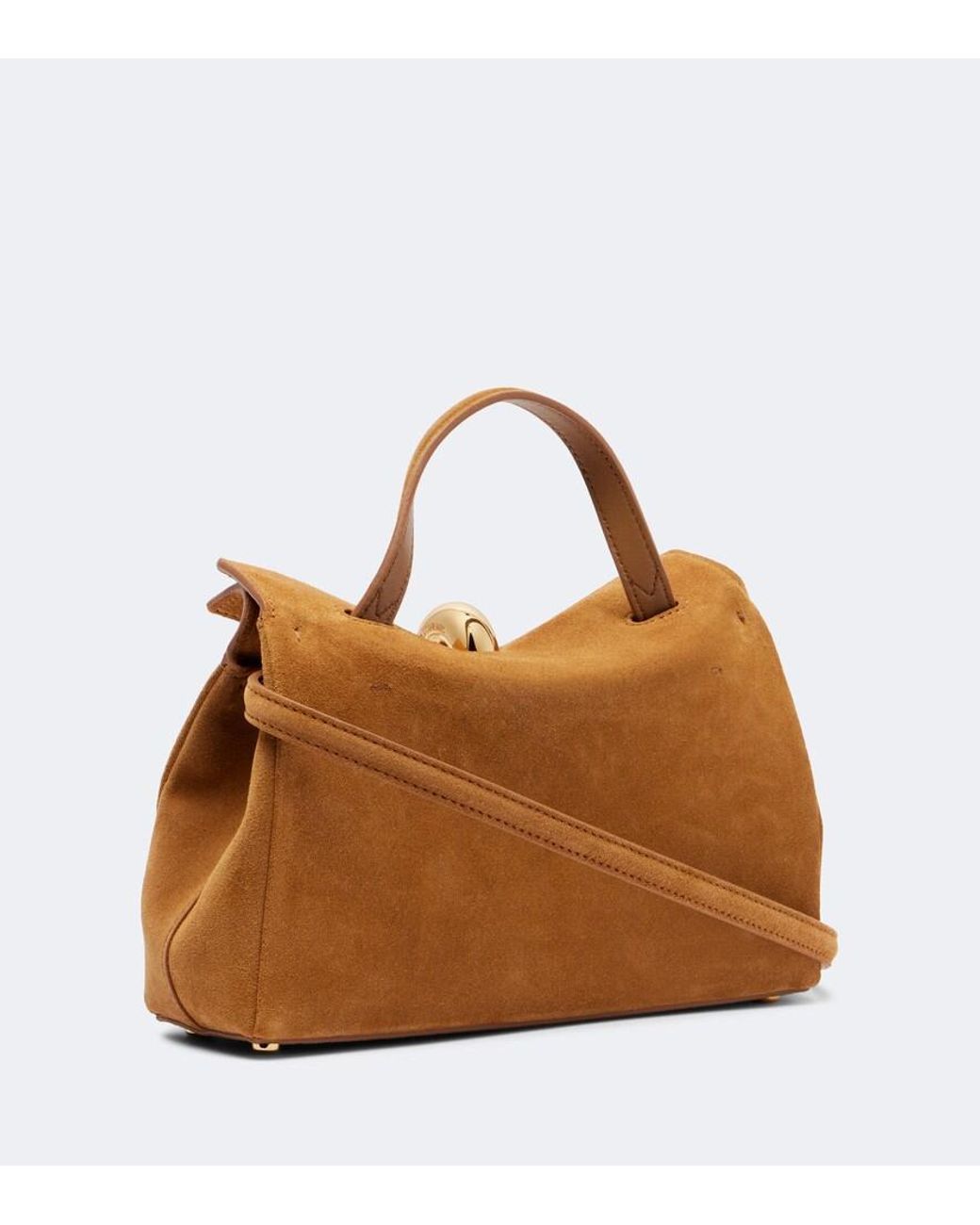 Jacquemus Brown Valerie Small Suede Top-Handle Bag