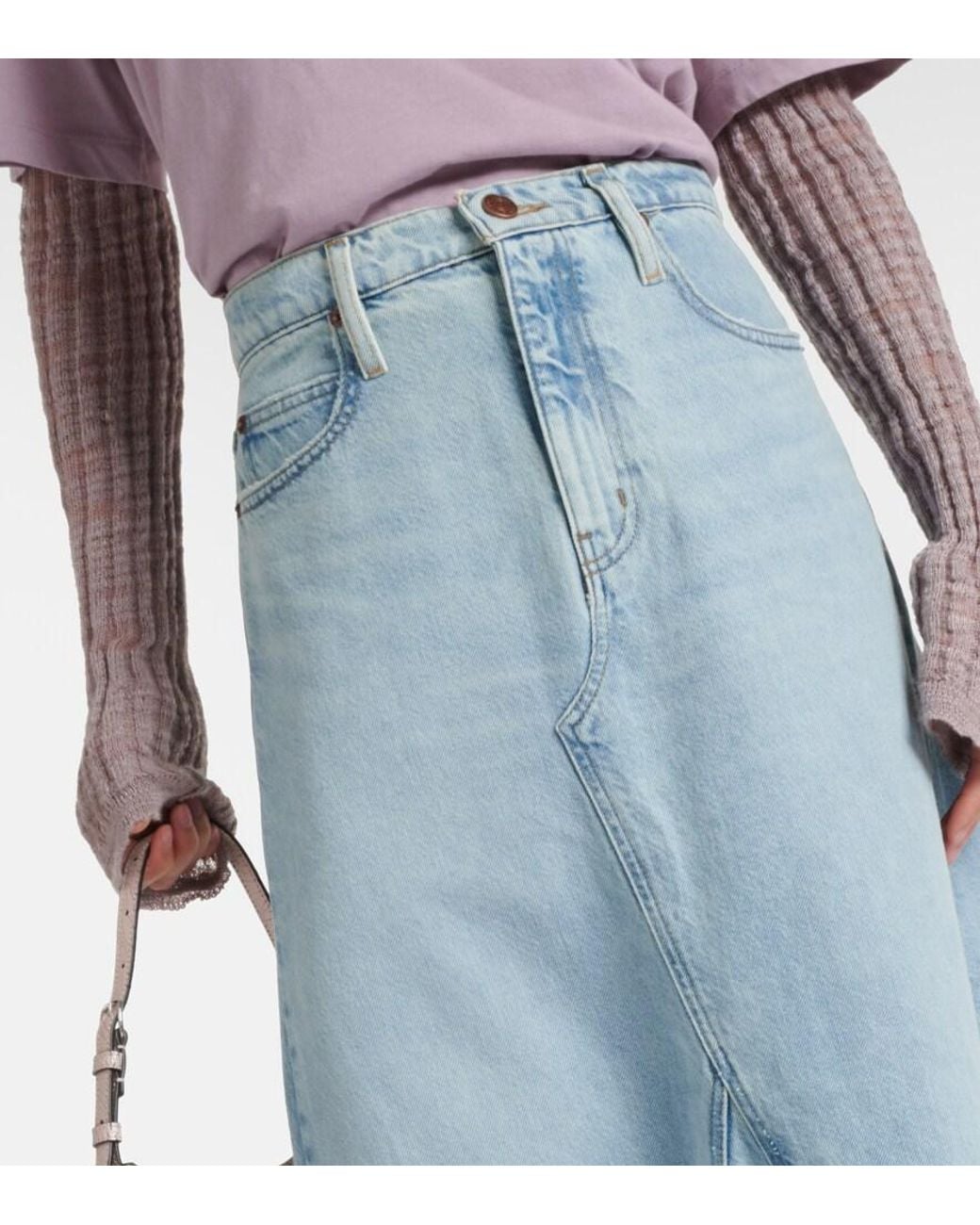 FRAME Blue Dorothy Denim Maxi Skirt