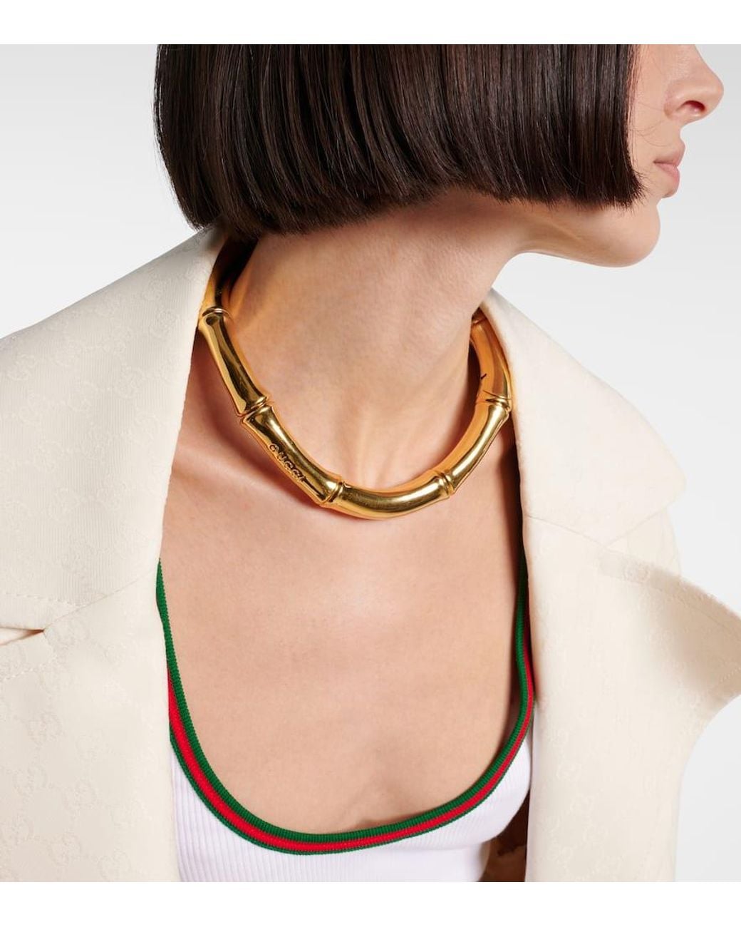 Gucci Bamboo Choker in Metallic | Lyst