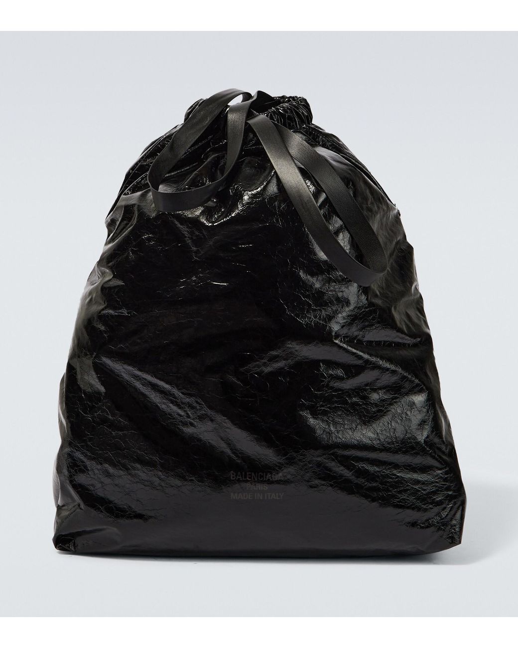 Balenciaga Trash Bag Leather Tote Bag in Black for Men | Lyst