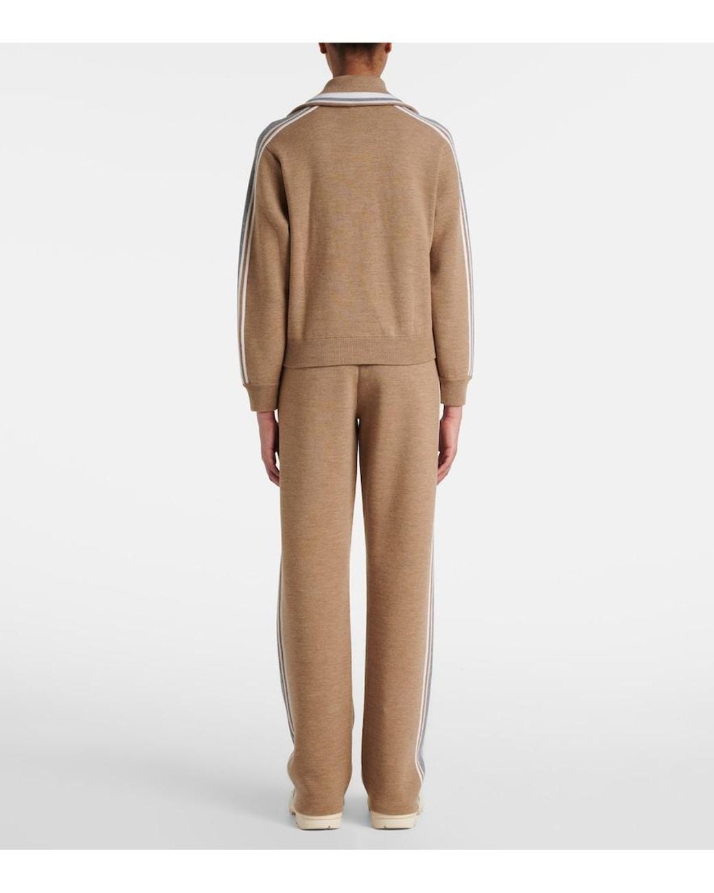Fusalp Brown Benada Striped Wool-Blend Jacket