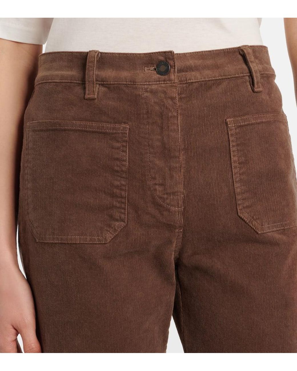 Nili Lotan Brown Florence Cotton-Blend Corduroy Bootcut Pants