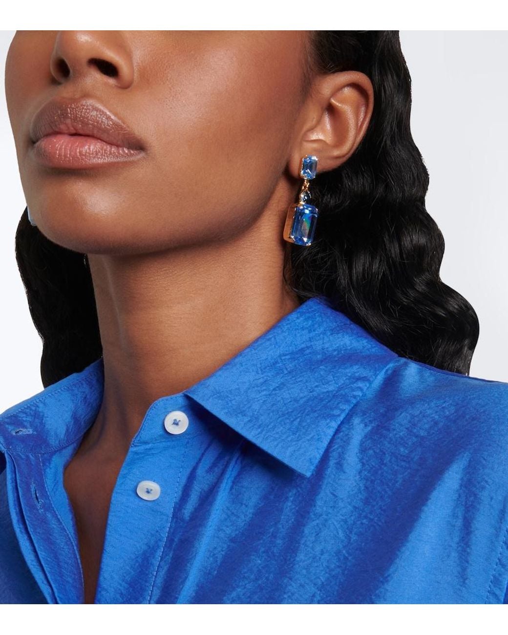 Jennifer Behr Blue Justine 18Kt-Plated Drop Earrings