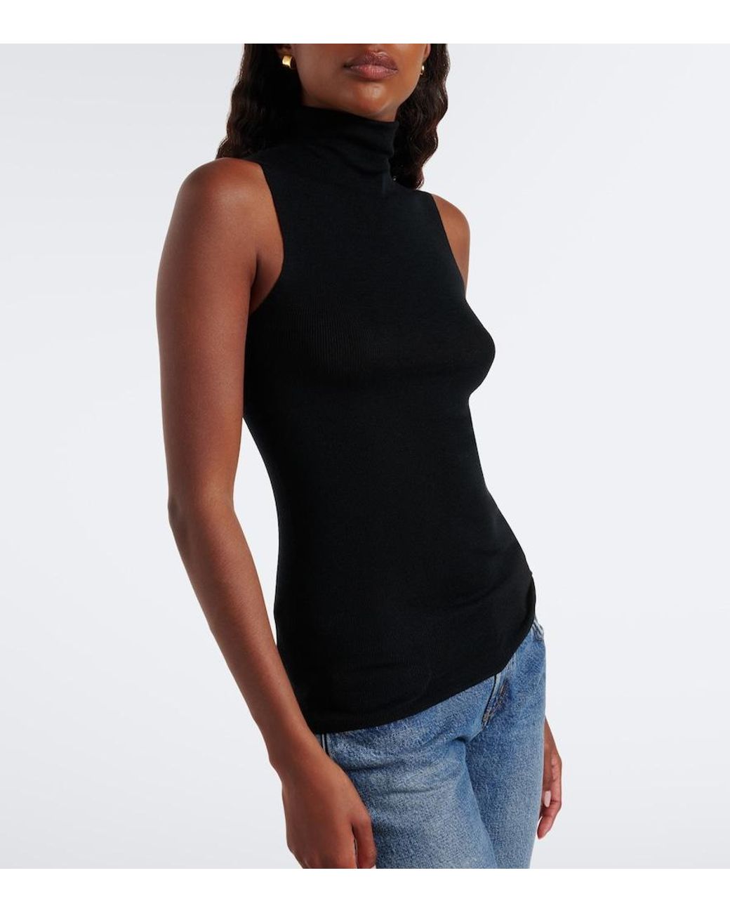 Dorothee Schumacher Black Virgin Wool Turtleneck Top