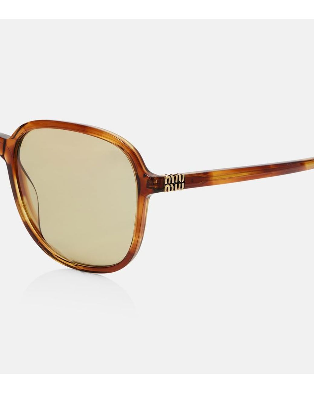 Miu Miu Brown Miu Regard Square Sunglasses
