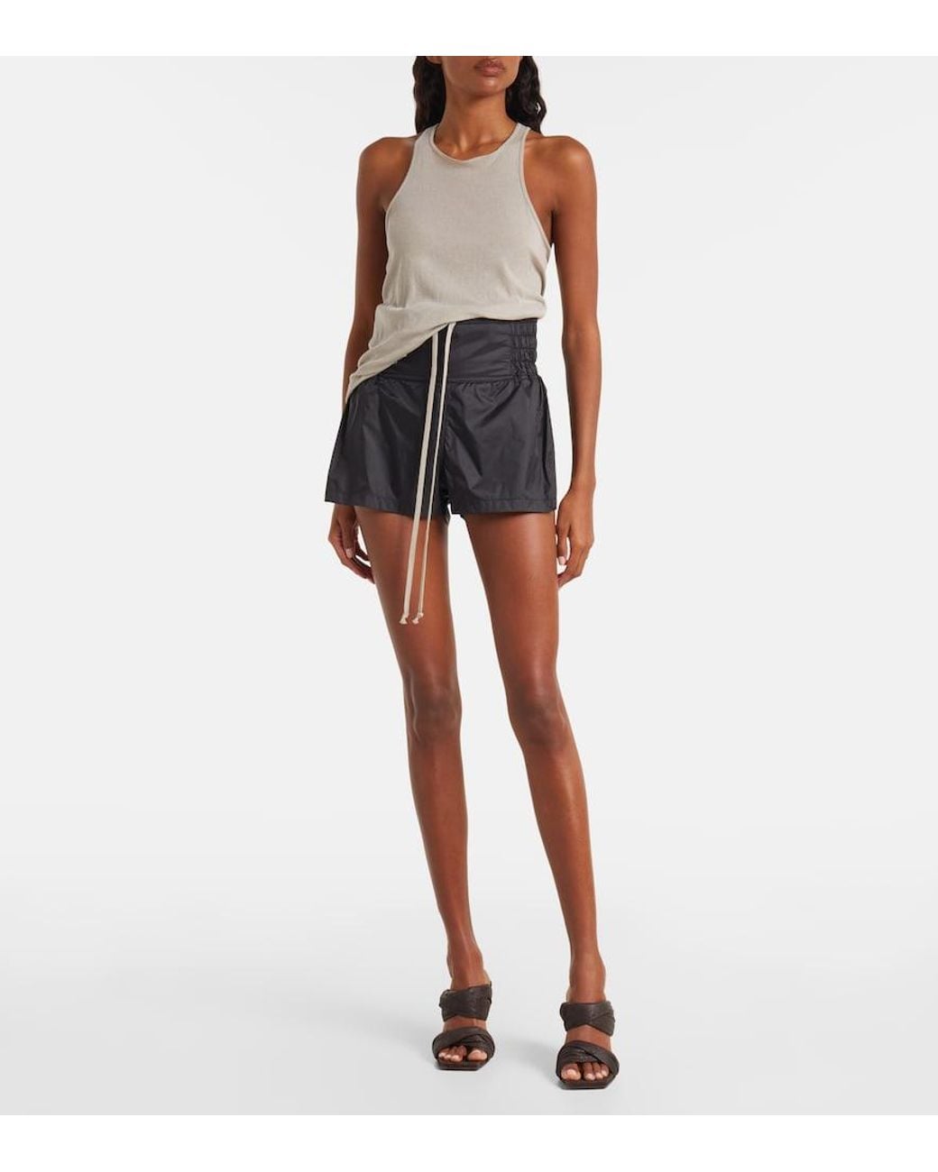 Rick Owens Blue Mid-Rise Shorts