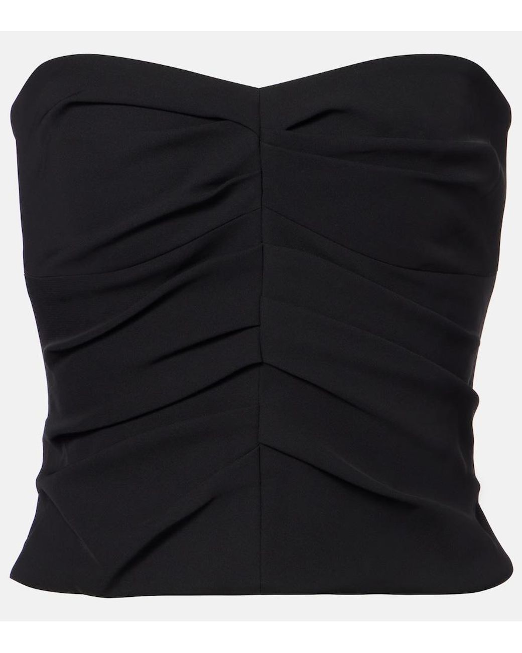 The Sei Black Ruched Crepe Tube Top