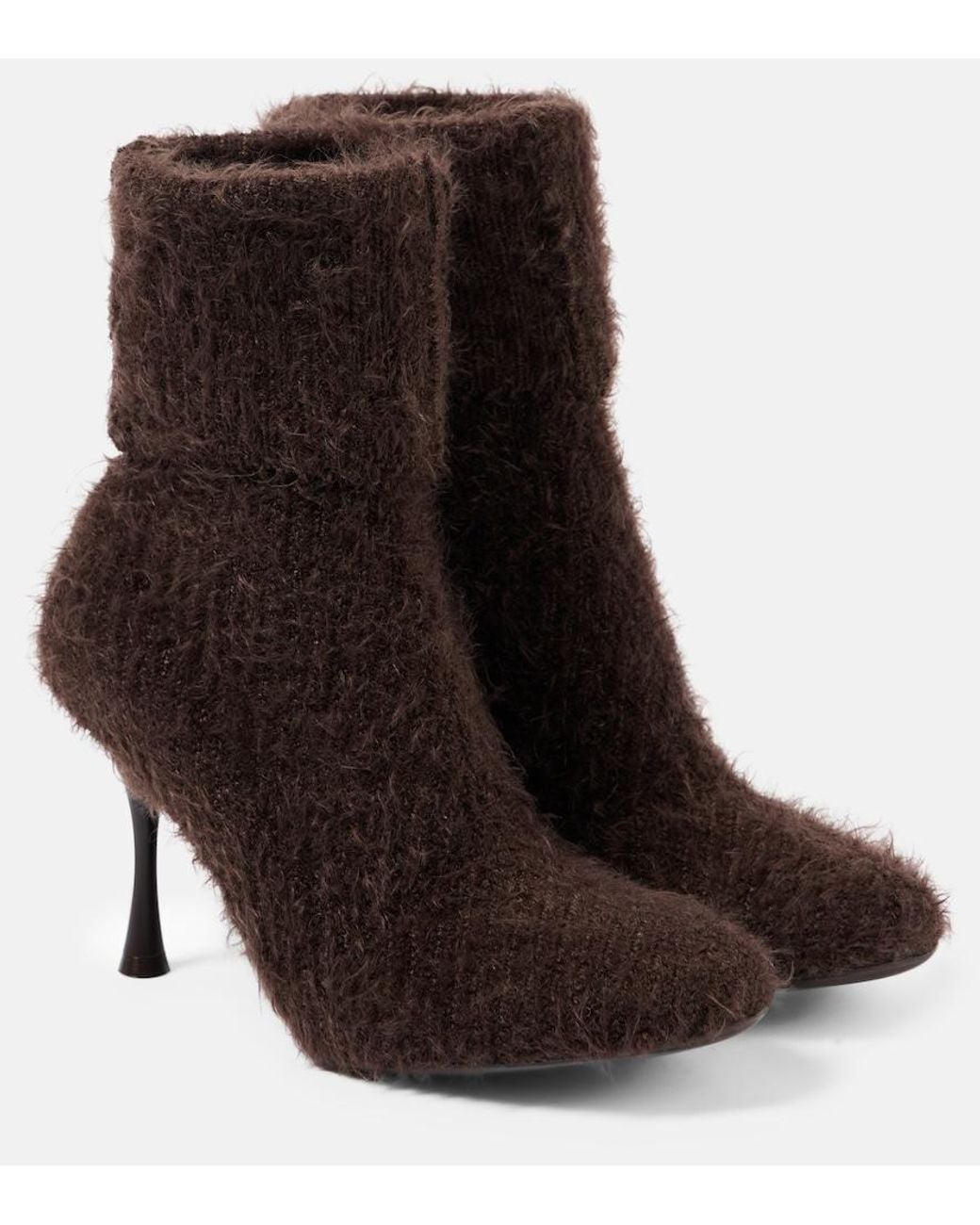 Gianvito Rossi Brown Finny 85 Knitted Sock Boots