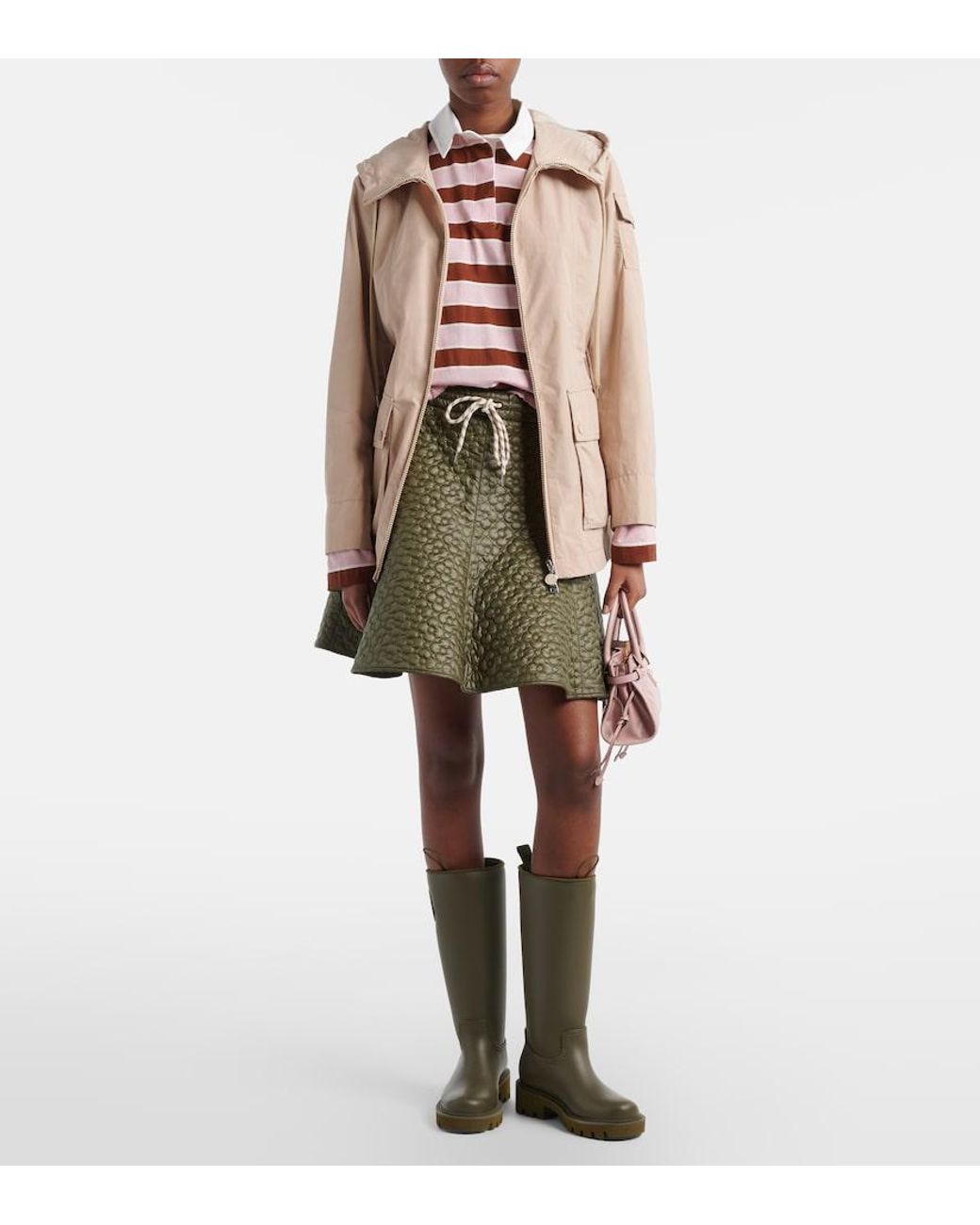 Moncler Natural Leandro Technical Poplin Parka