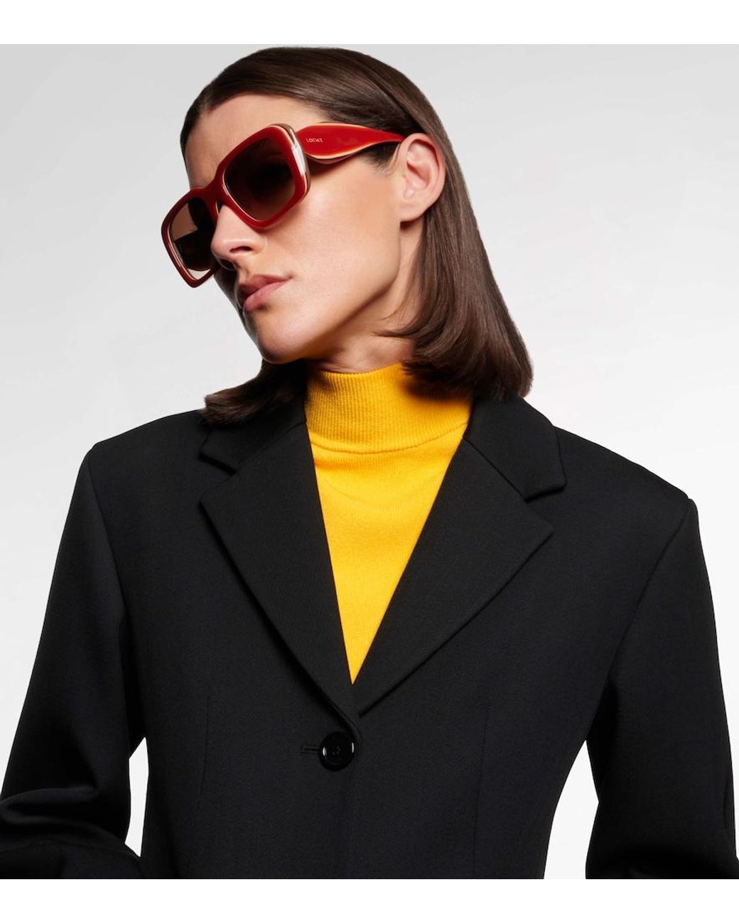 Loewe Brown Signature Square Sunglasses