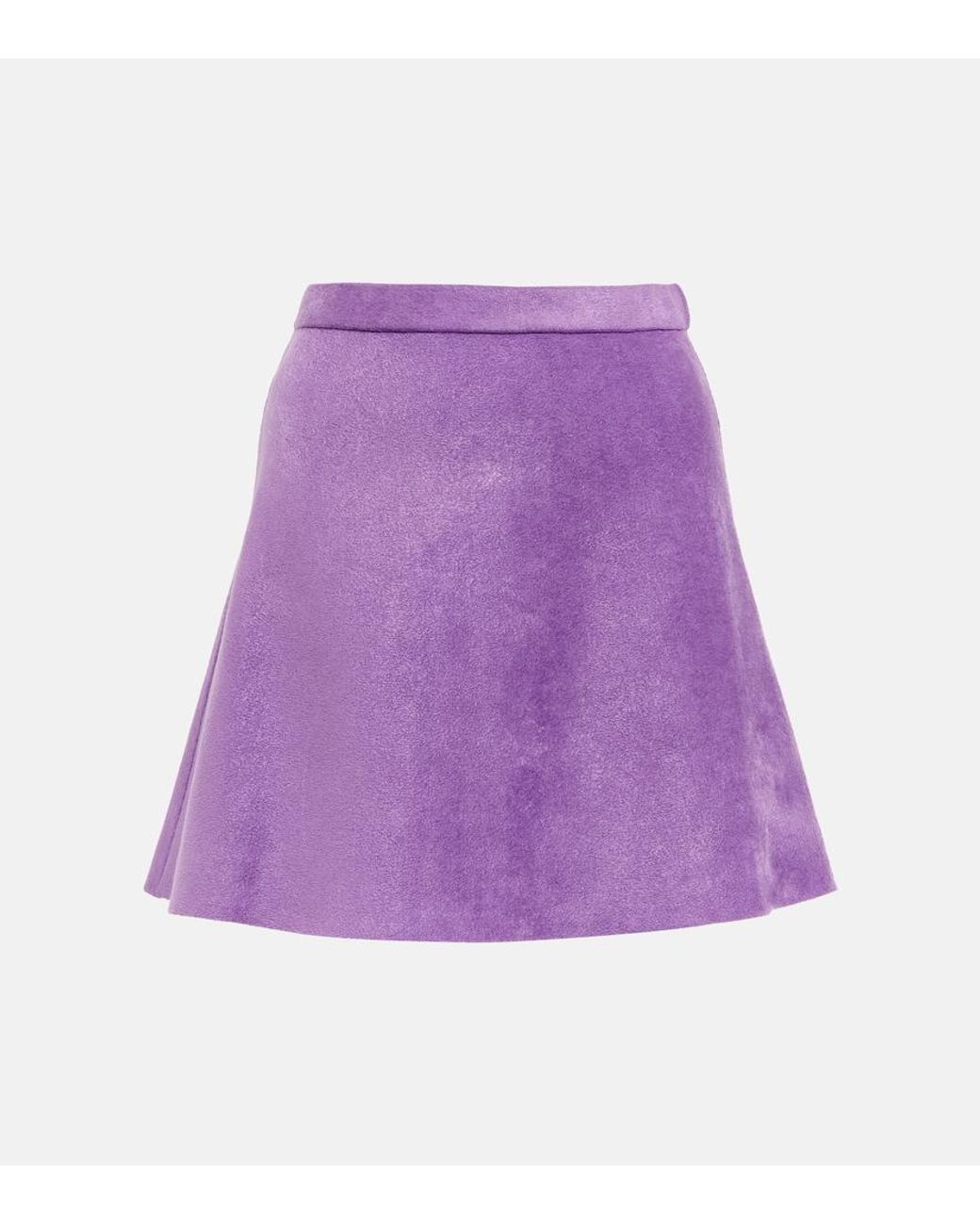 Alaïa Purple Velvet Miniskirt