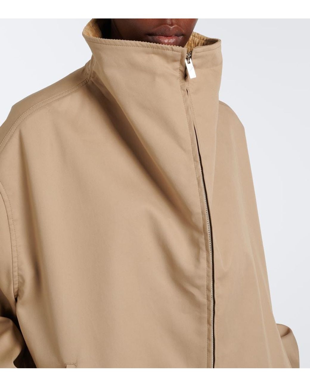 Totême Natural Oversized Corduroy-Trimmed Cotton Jacket
