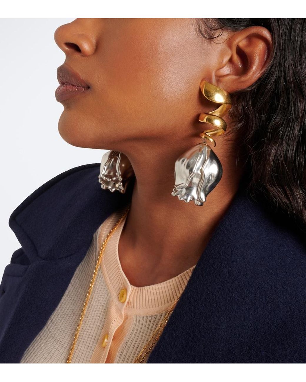 Chloé Metallic Laiton Drop Earrings