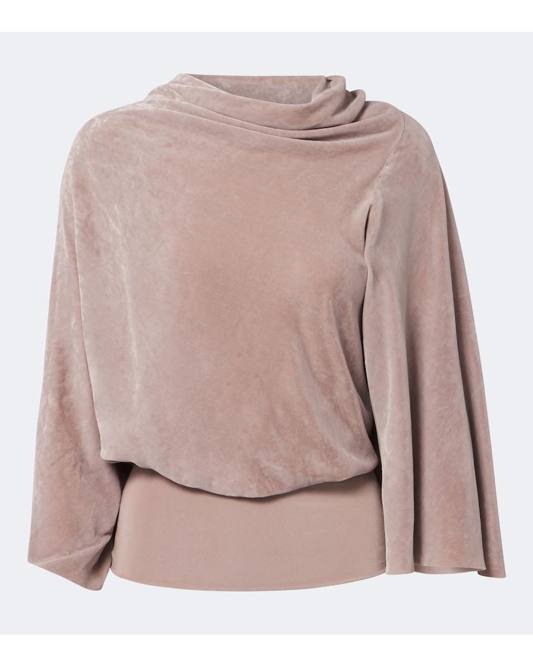 Rick Owens Pink Cylinder Draped Velvet Top