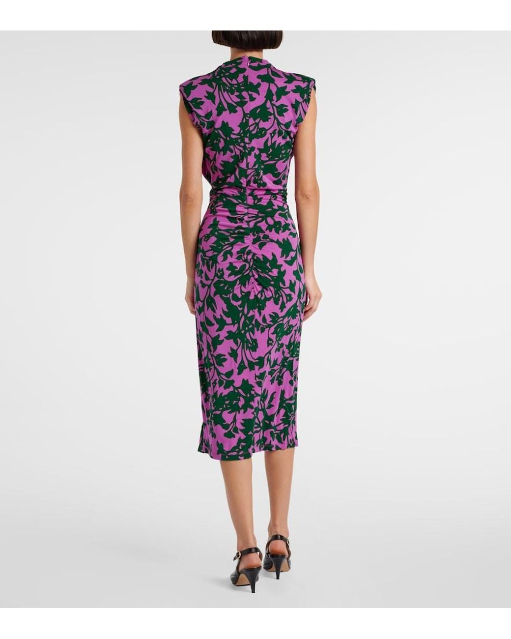 Diane von Furstenberg Purple Aviel Printed Midi Dress
