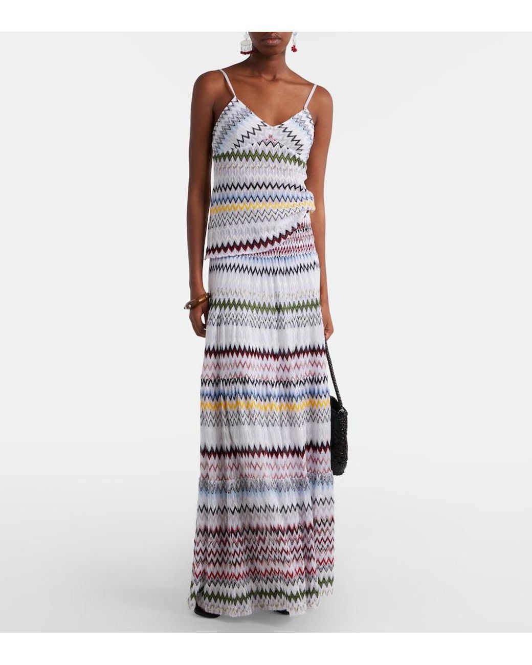Missoni White Zigzag Maxi Skirt