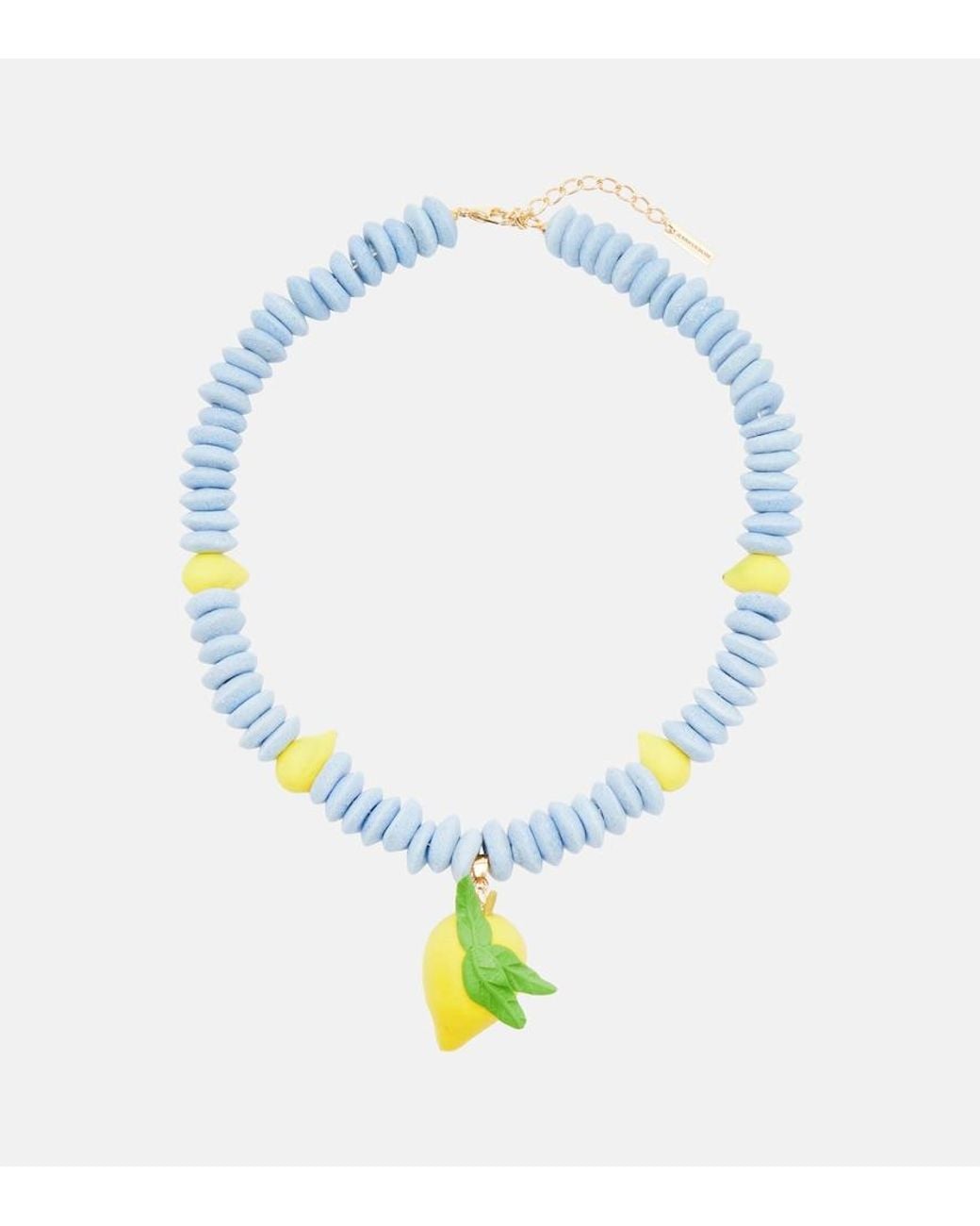 Jennifer Behr Blue Citron Beaded Necklace