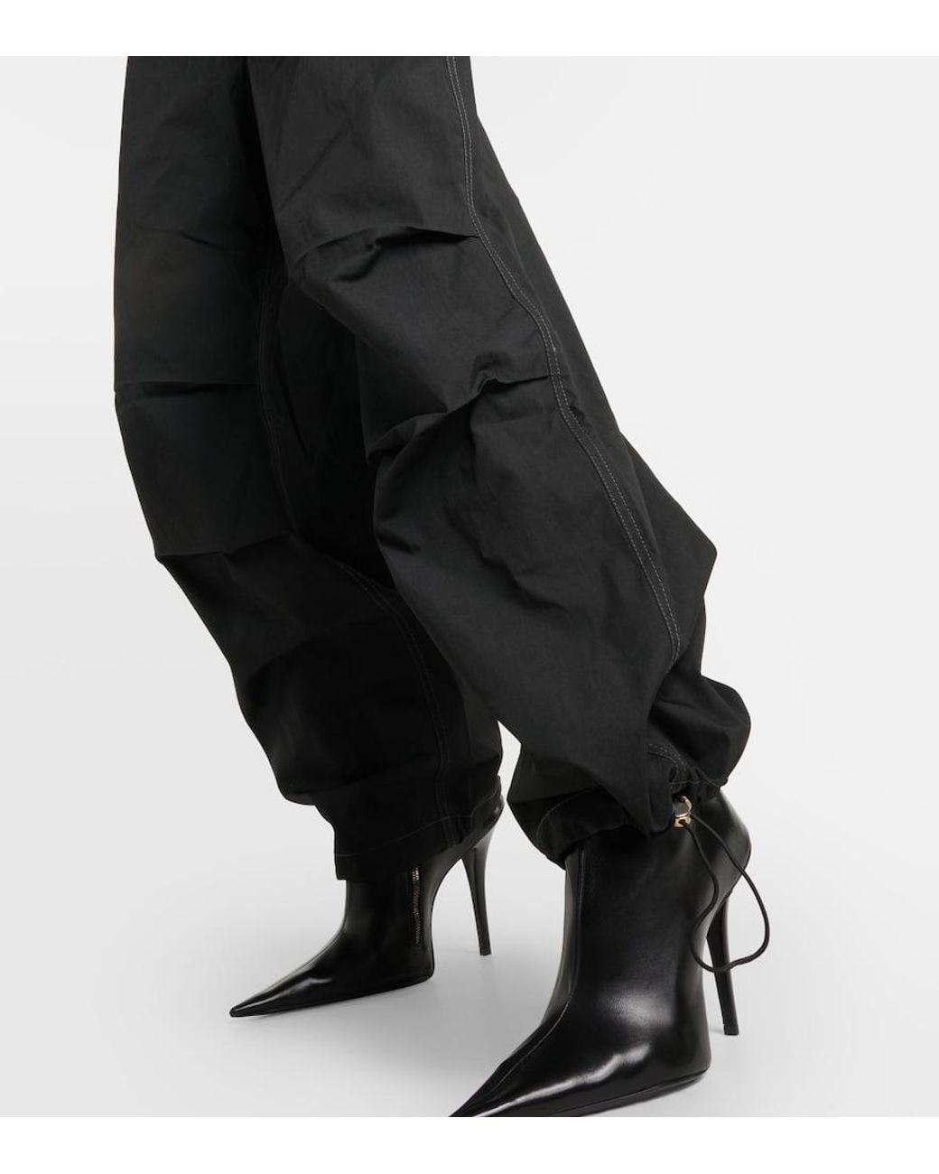 Dion Lee Gray Cotton-Blend Wide-Leg Pants