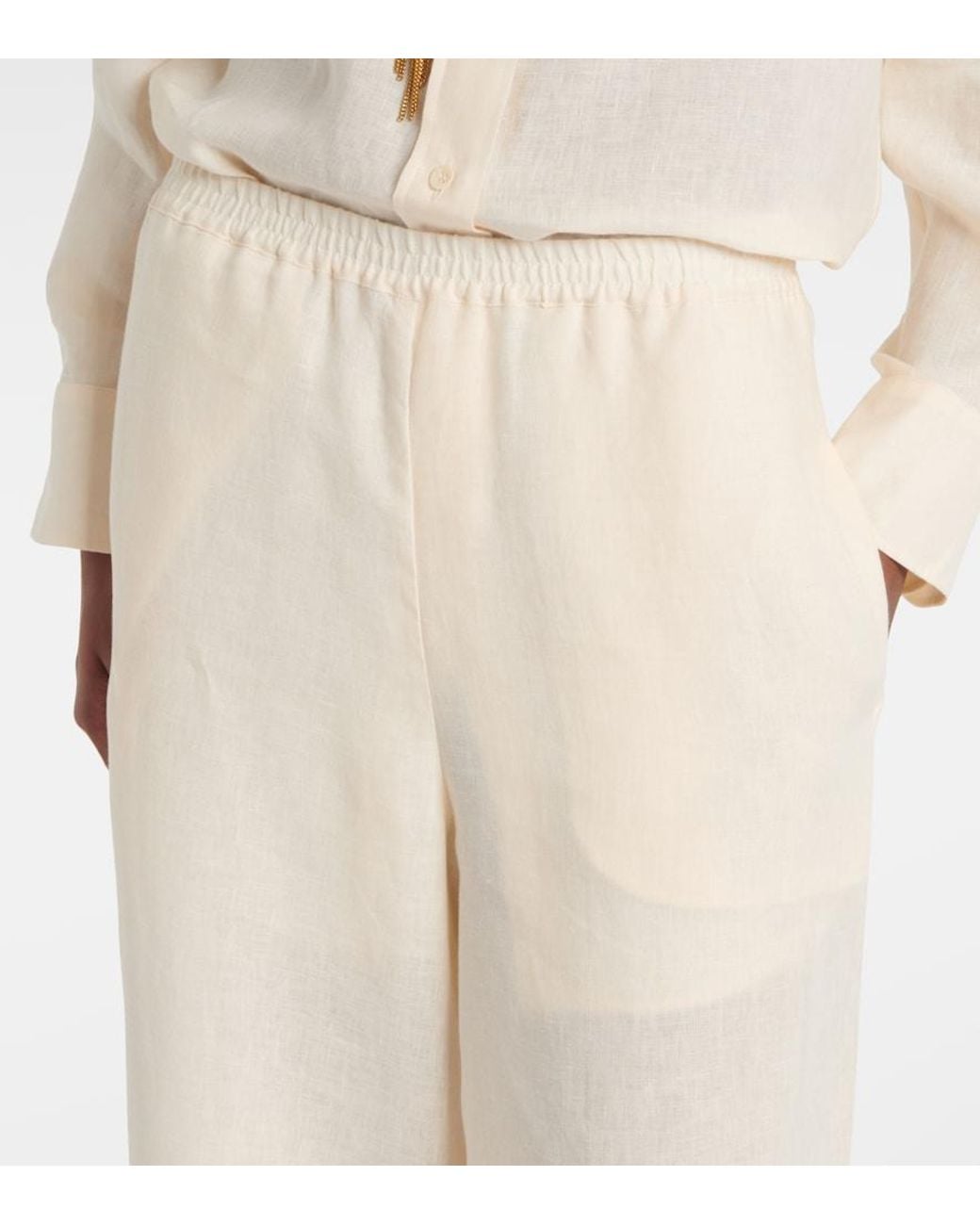 Pantalon Ample Select En Lin Eres en coloris Natural