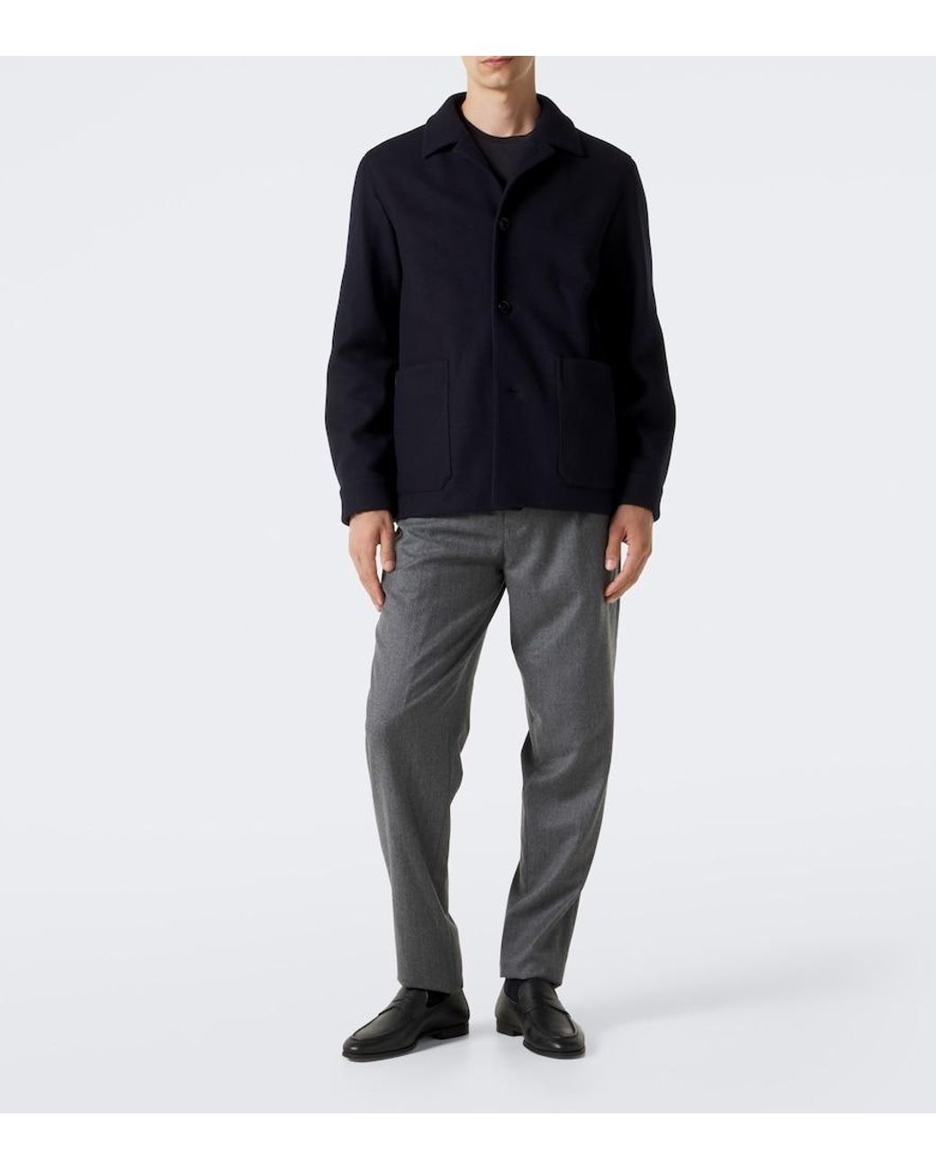 Zegna Blue Alpe Cashmere And Wool Jacket for men
