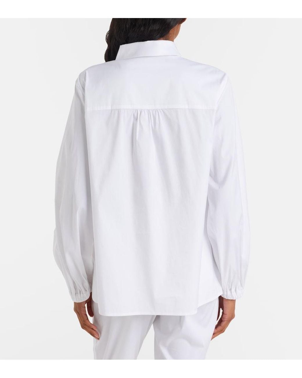 Max Mara White Cotton-Blend Shirt