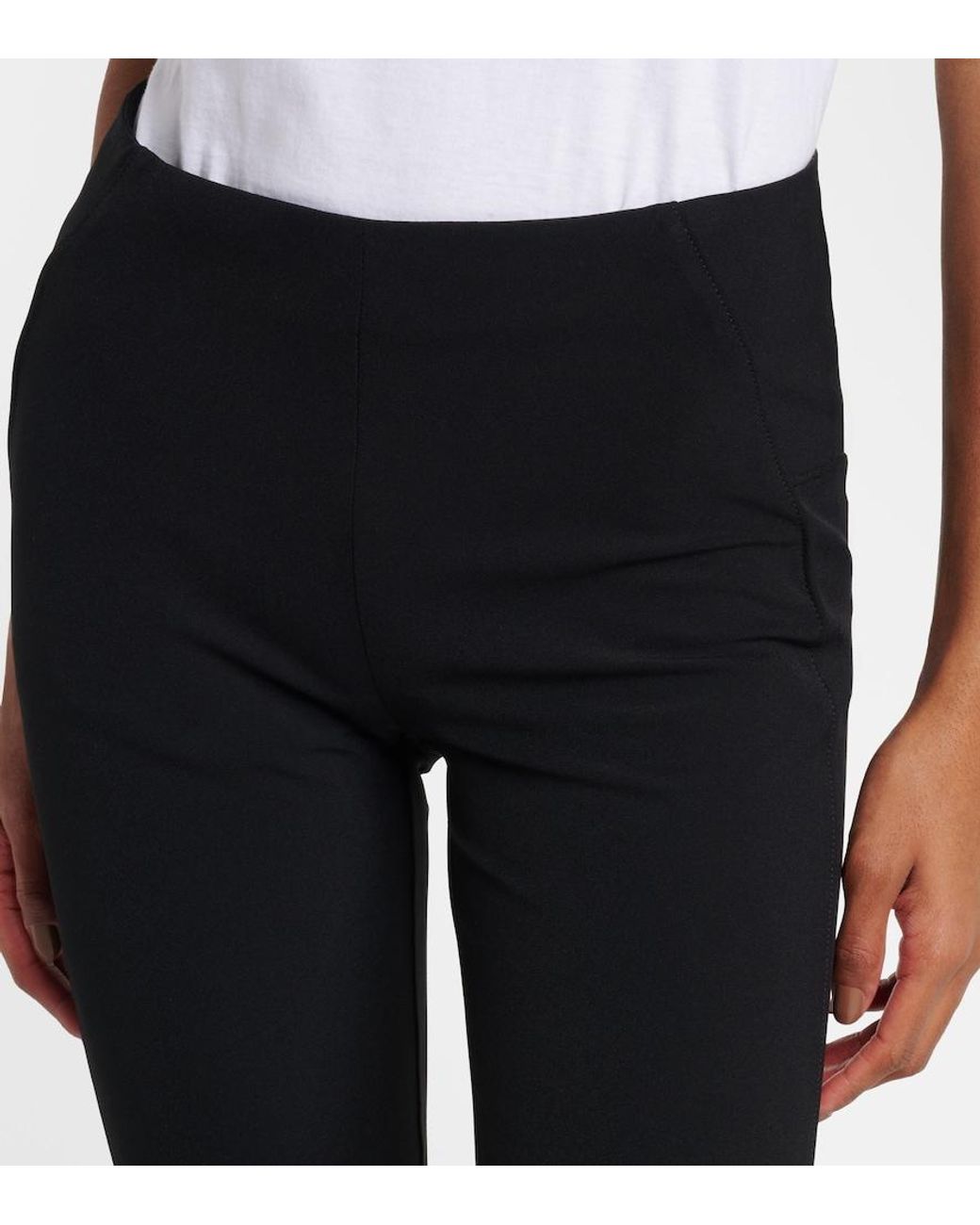 Veronica Beard Black Scuba Cropped Slim Pants