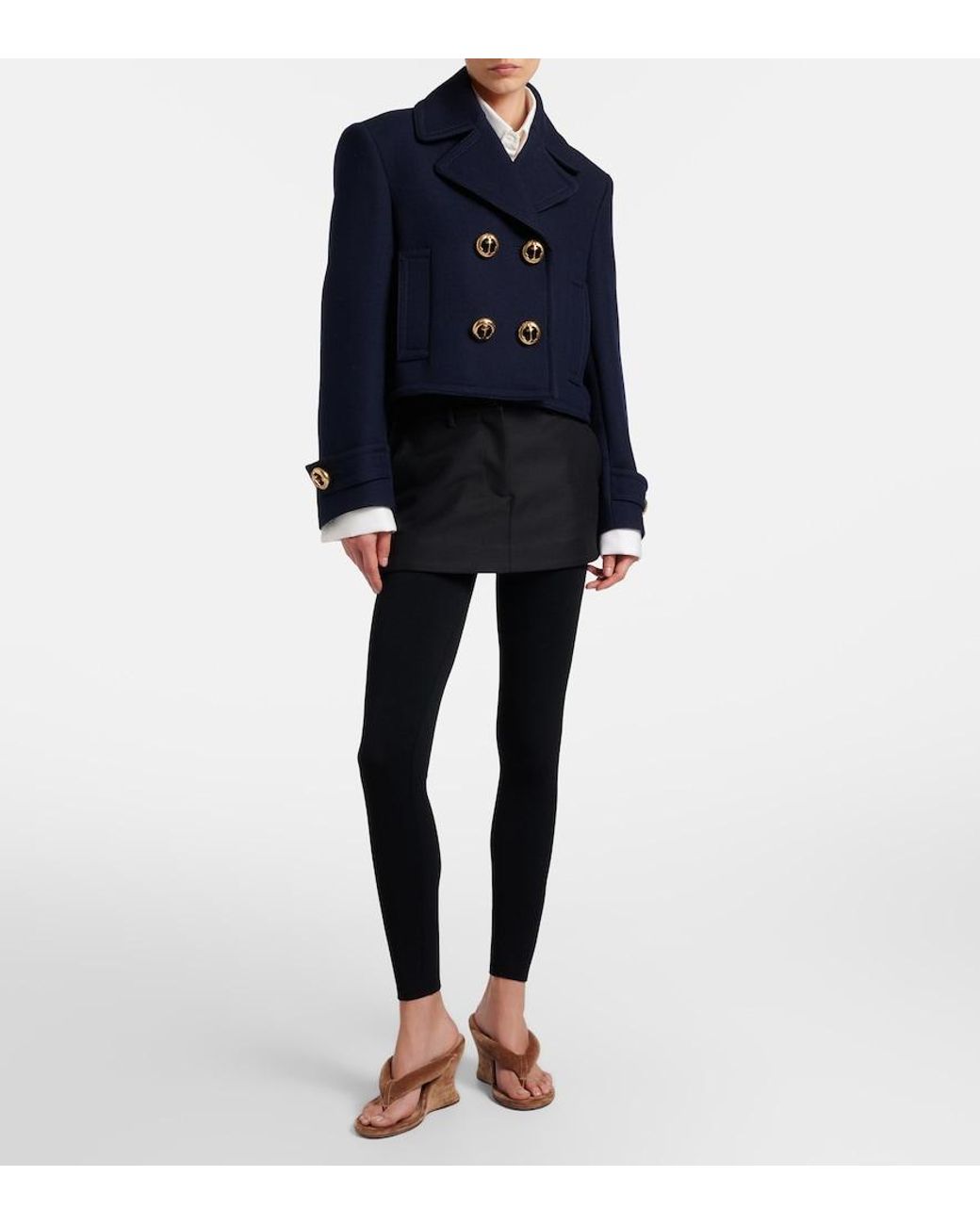 Balenciaga Blue Double-Breasted Wool Jacket