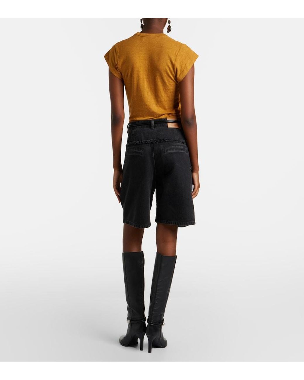 Isabel Marant Black Iselle Denim Bermuda Shorts