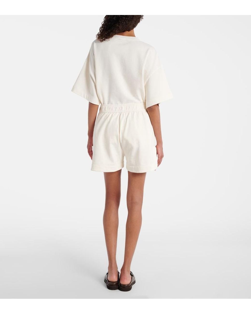 Brunello Cucinelli White High-Rise Cotton Shorts