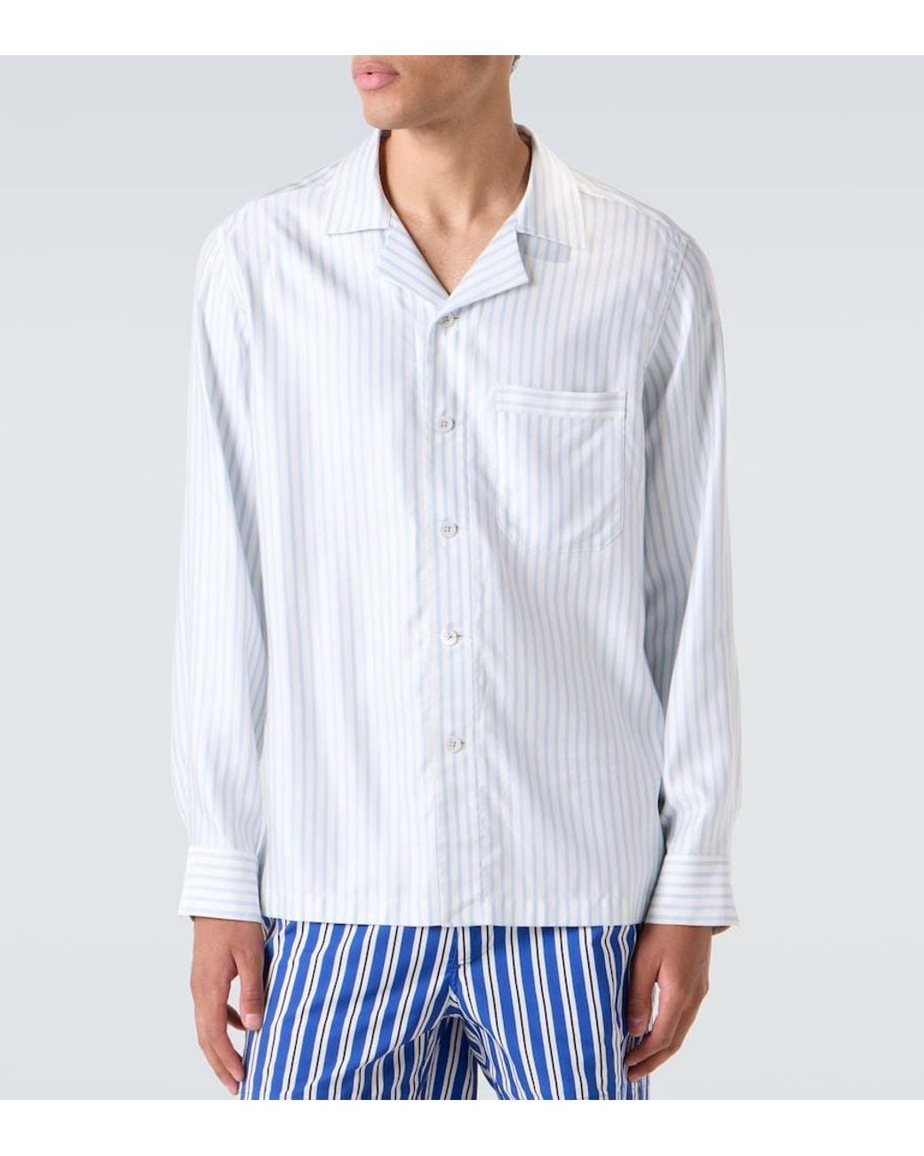 Tom Ford White Striped Silk Shirt for men