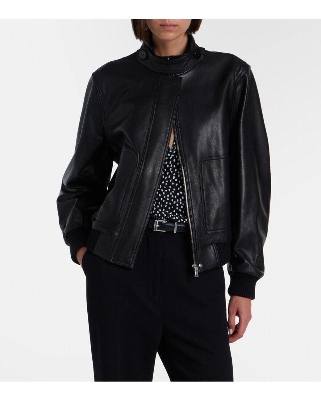 Nour Hammour Black Rios Leather Jacket
