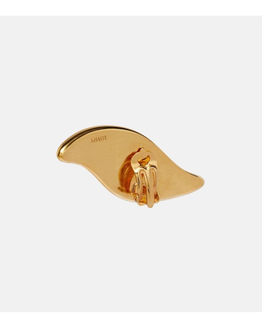 Khaite White Leaf Clip-On Earrings