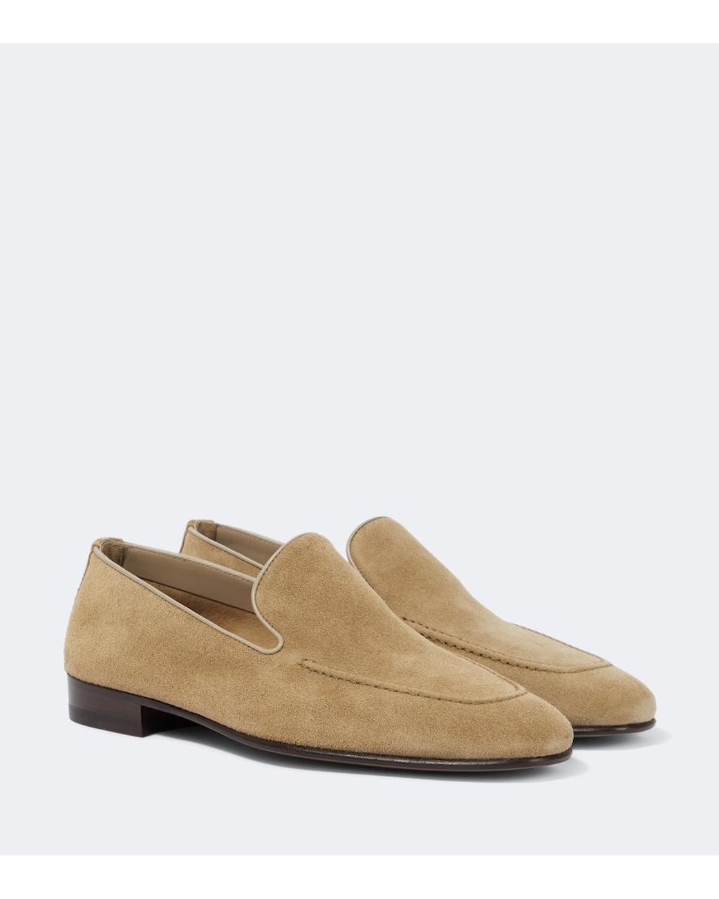Manolo Blahnik White Truro Suede Loafers for men