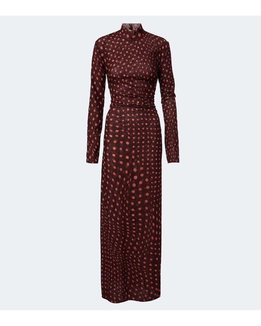 Stella McCartney Purple Polka Dot Mesh Maxi Dress