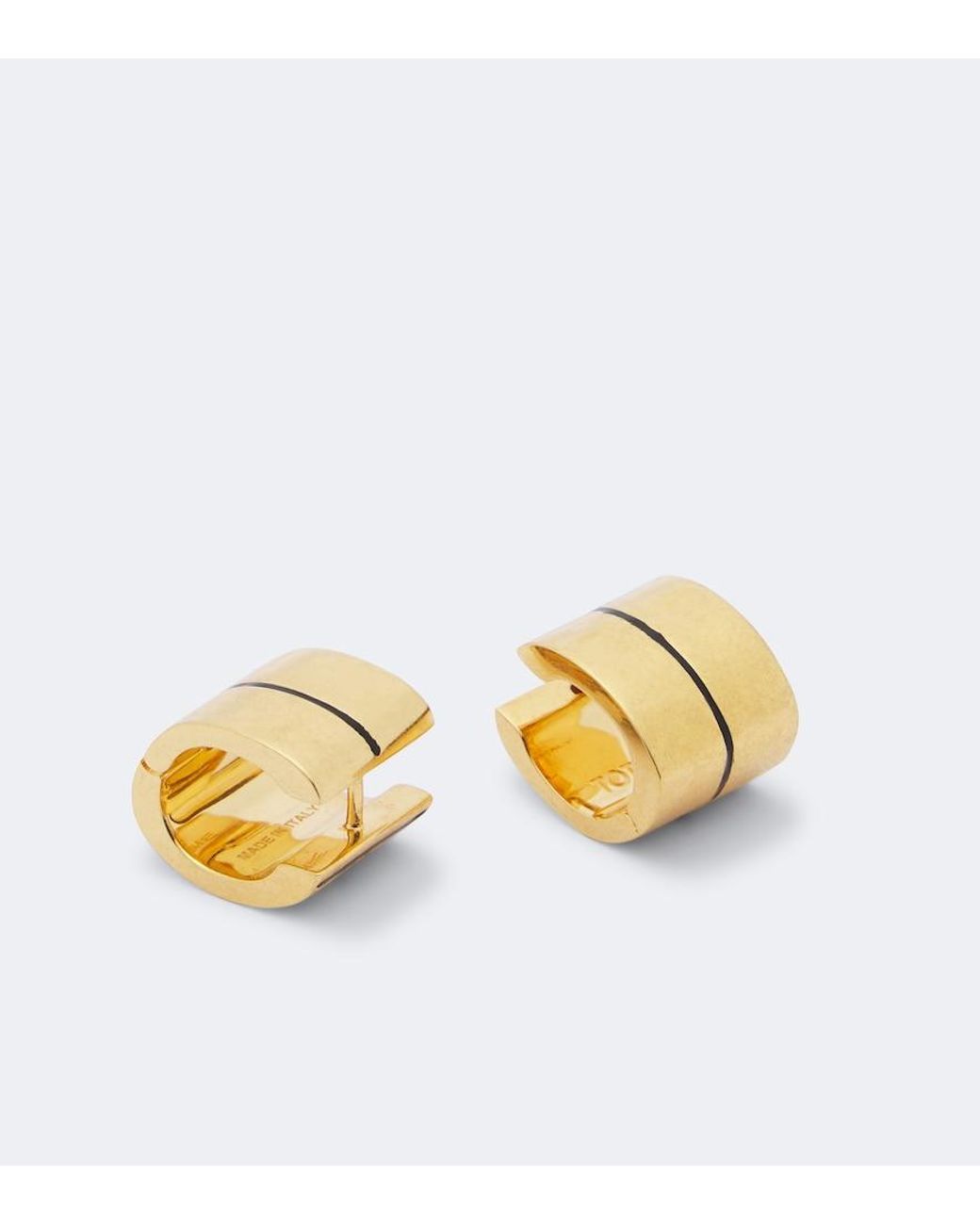 Totême White Signature-Plated Huggie Earrings