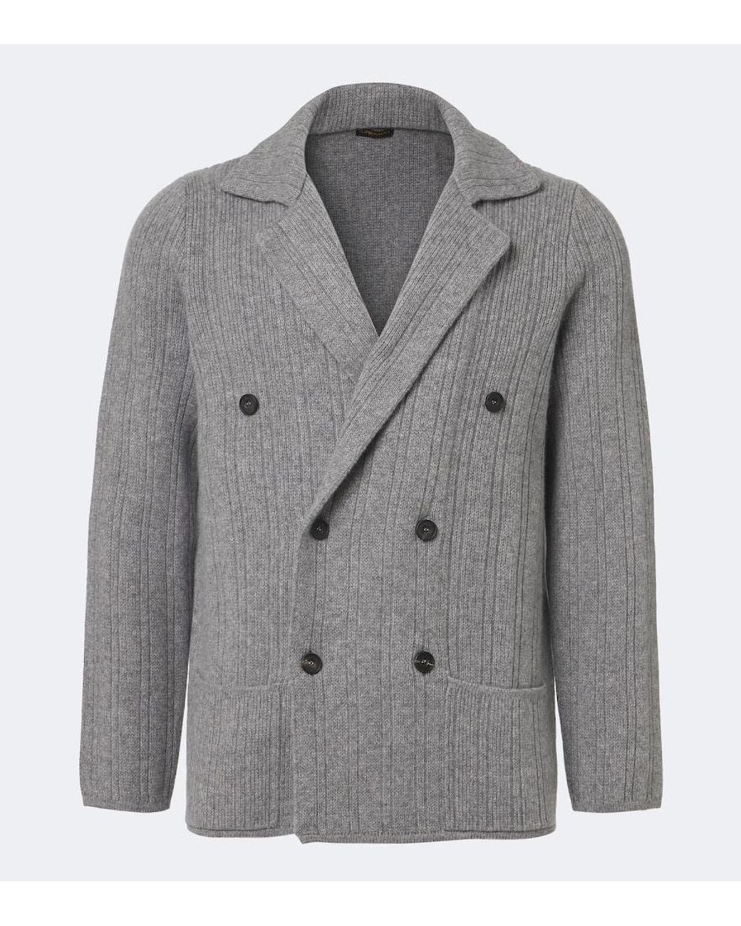 Rubinacci Gray Cashmere Cardigan for men