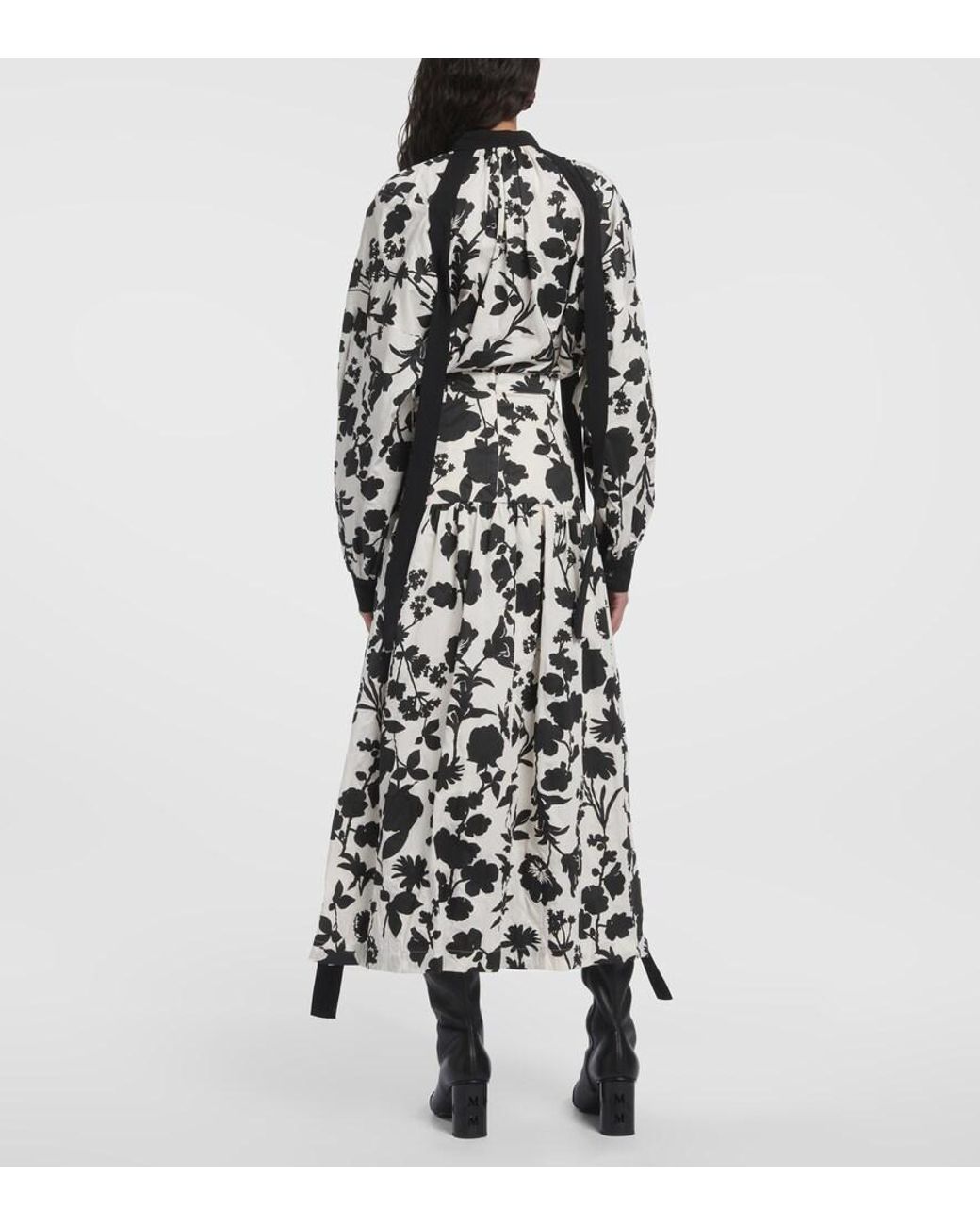 Max Mara White Udente Floral Cotton Maxi Skirt