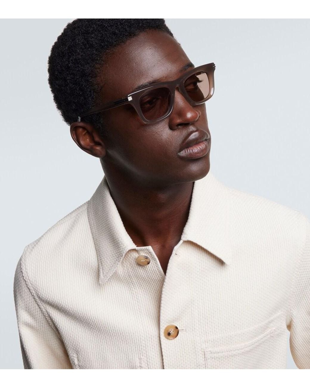 Zegna Brown Rectangular Sunglasses for men