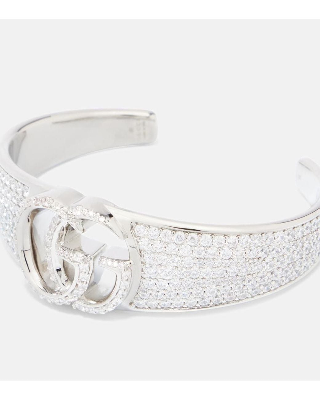 Gucci Metallic Gg Marmont Embellished Cuff Bracelet