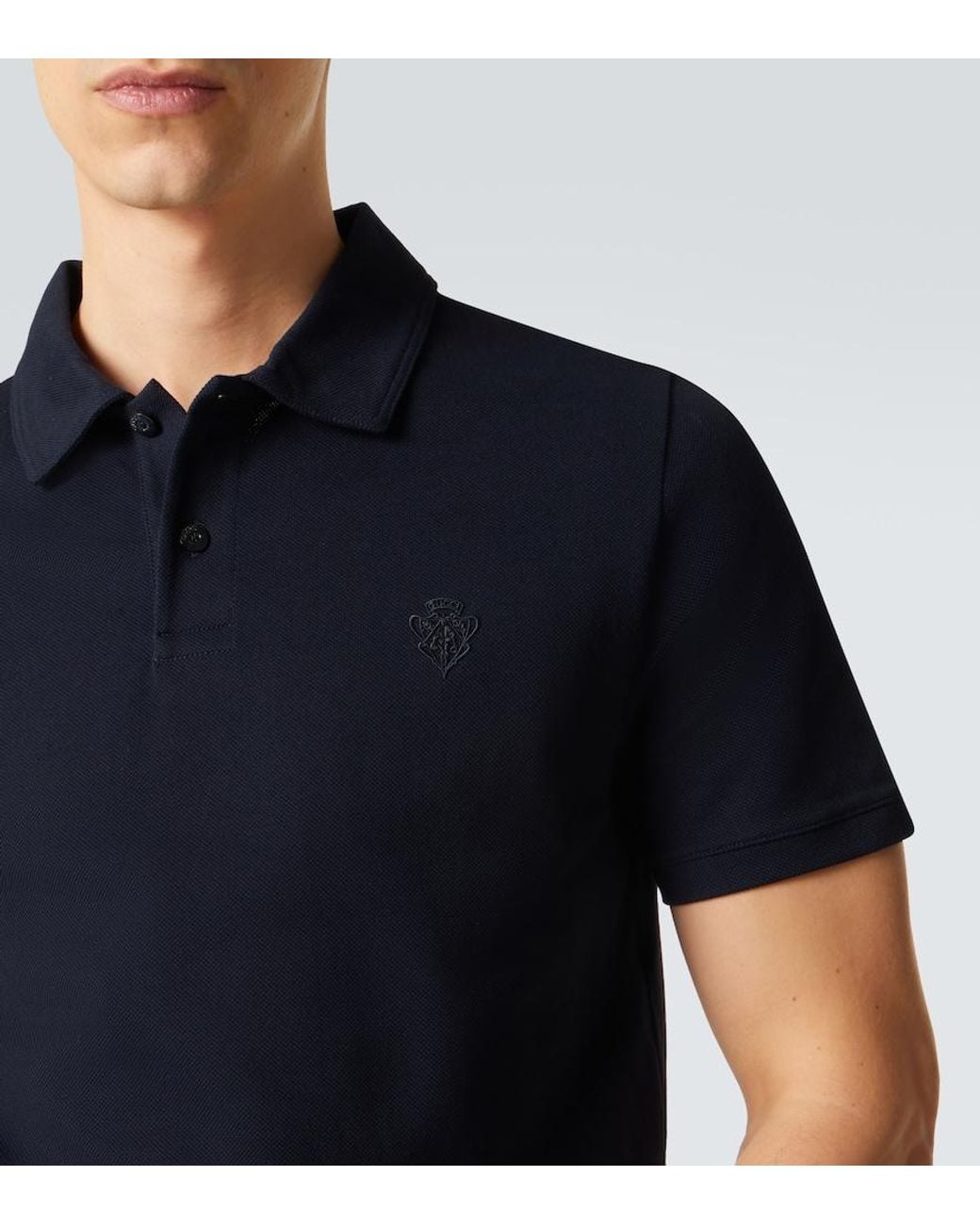 Gucci Black Logo Cotton Pique Polo Shirt for men