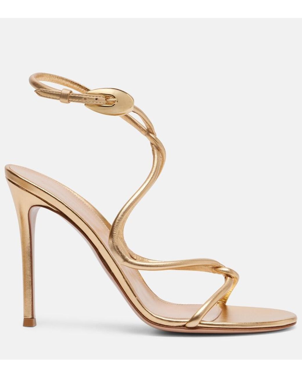 Gianvito Rossi Metallic Jungle Mamba 105 Leather Sandals