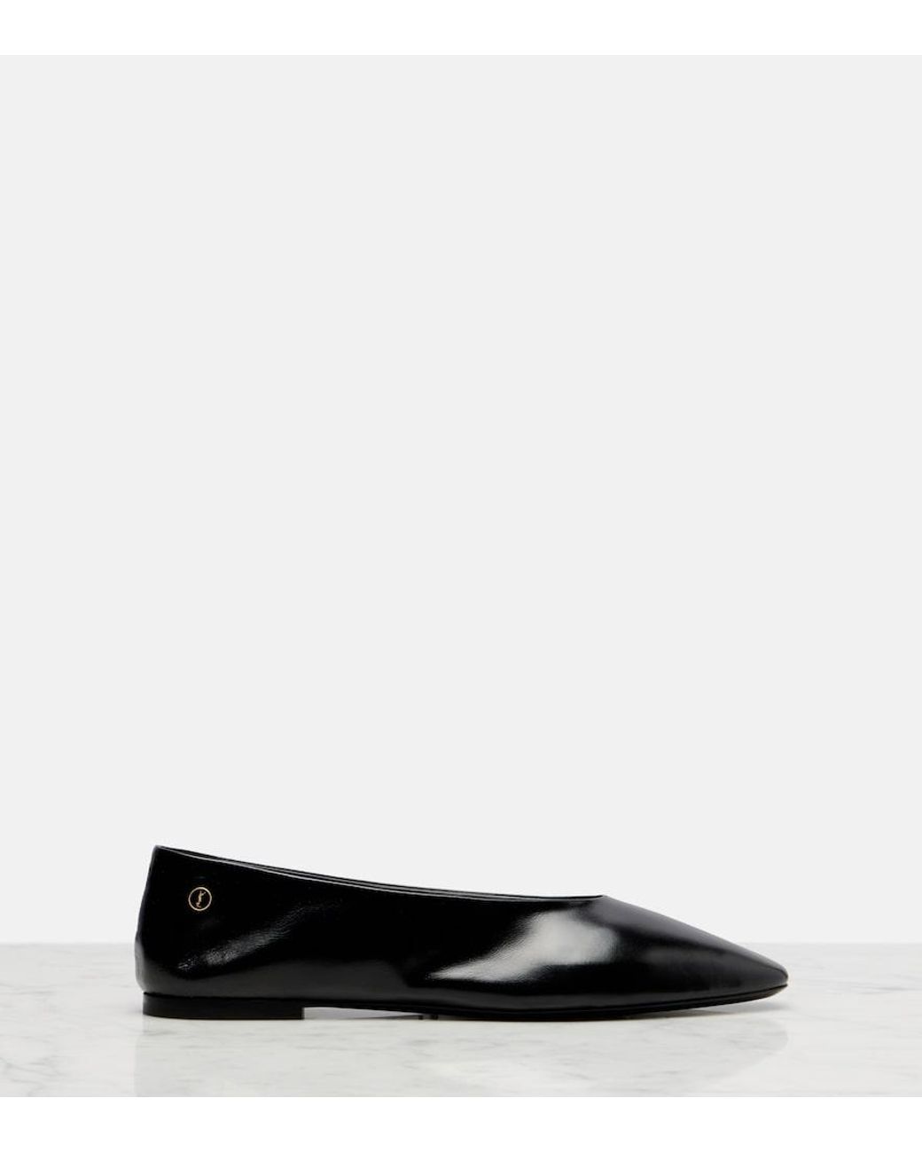 Saint Laurent Black Sao Leather Ballet Flats