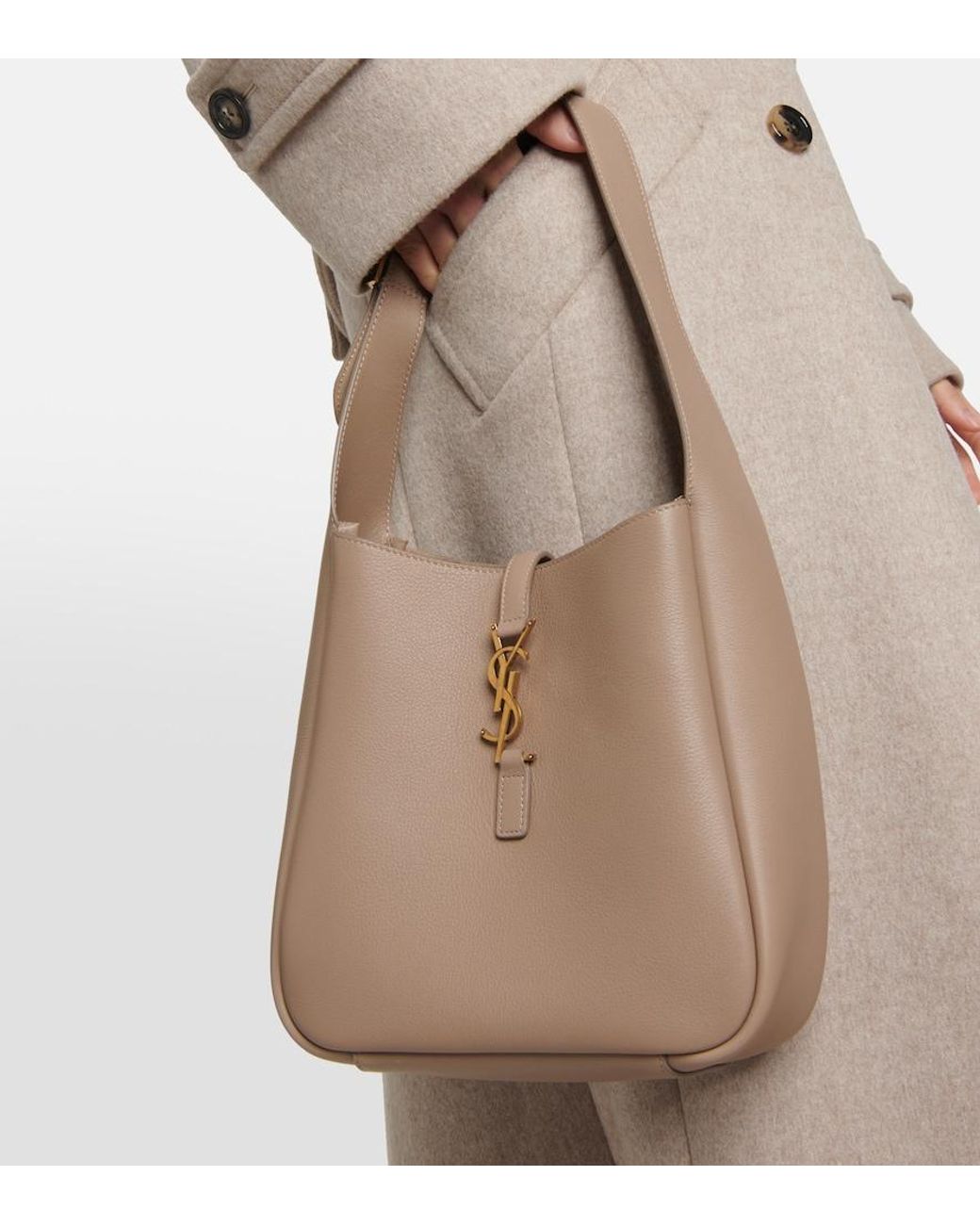 Saint Laurent Brown Le 5 A 7 Small Leather Shoulder Bag