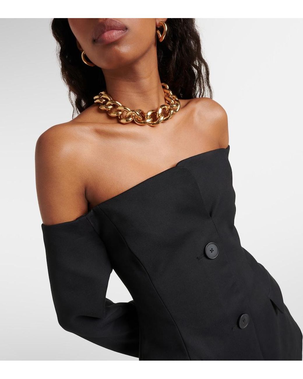 Sir Black Sandrine Off-Shoulder Blazer Dress