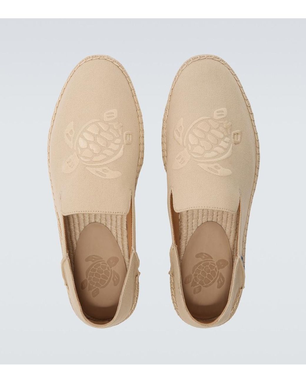 Vilebrequin Natural Embroidered Canvas Espadrilles for men
