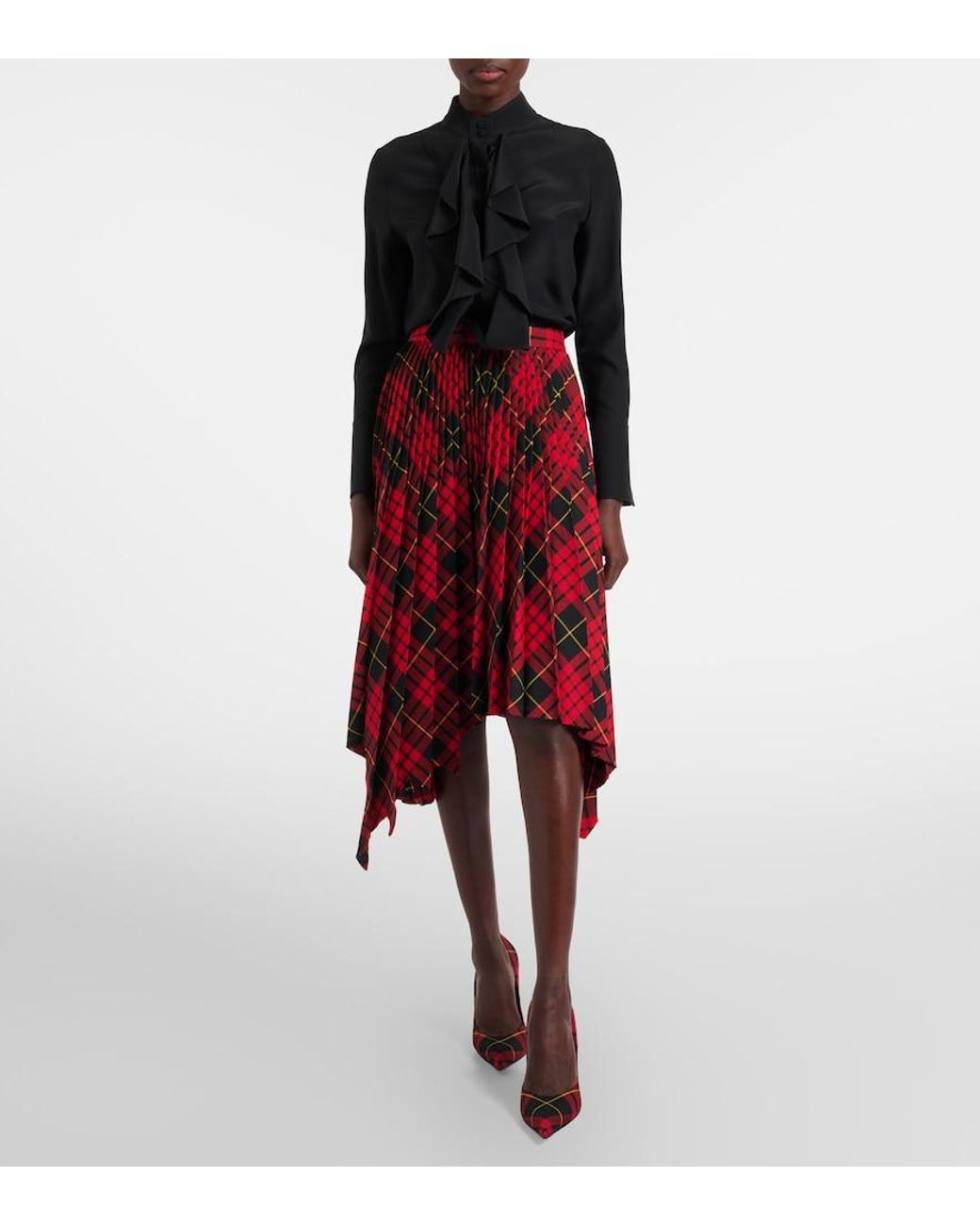McQueen Black Ruffled Silk Blouse