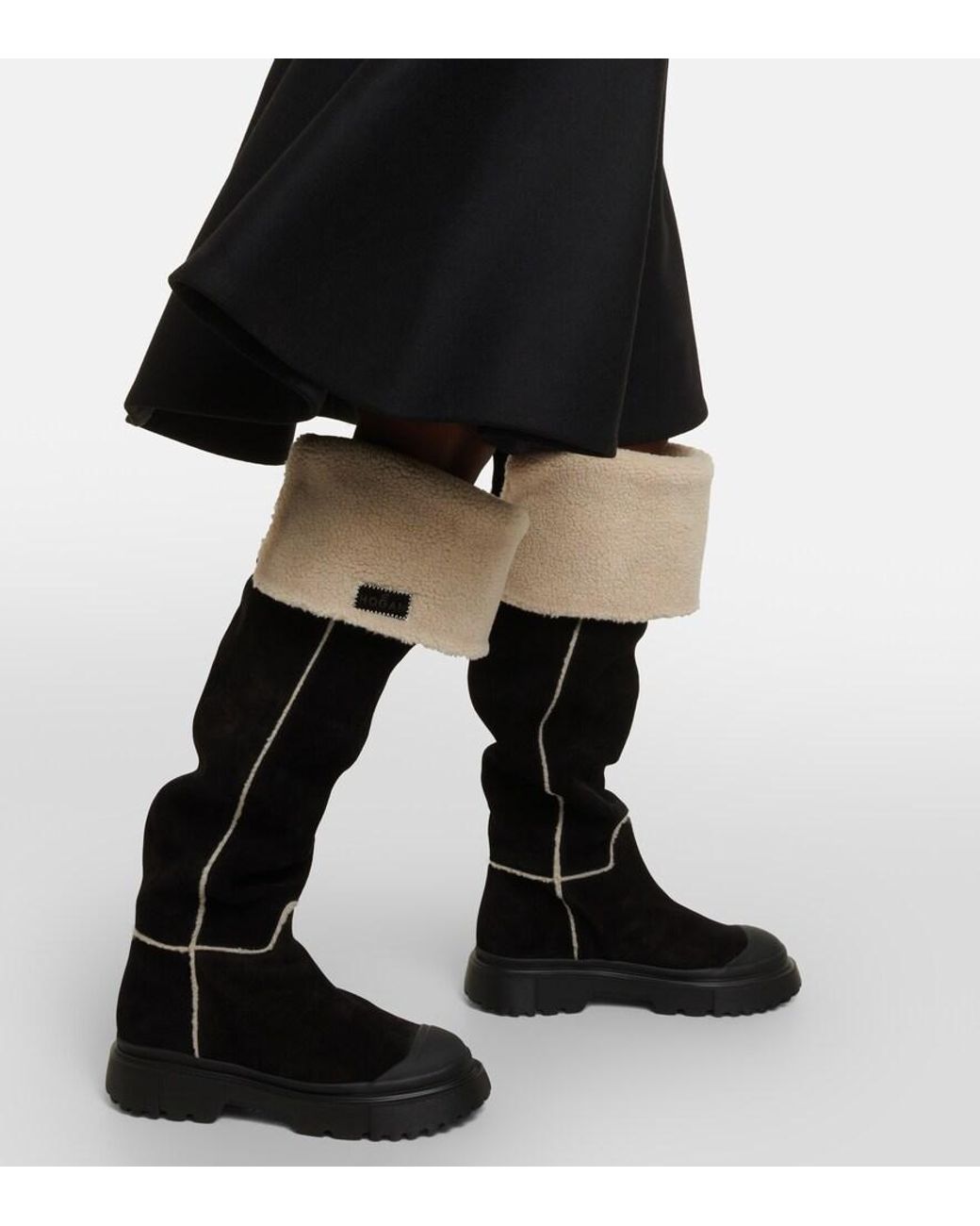 Hogan Black Chic Calfskin Ankle Boots For
