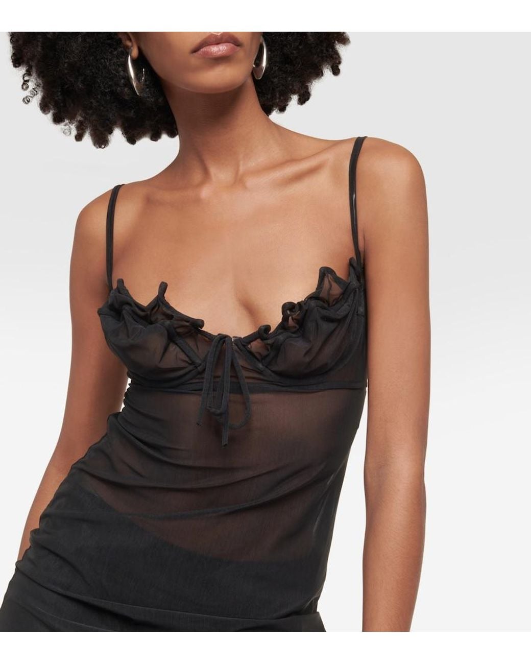 Y. Project Black Wire Brasier Slip Dress